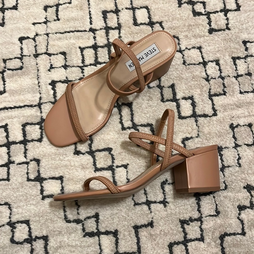 Nude Steve Madden Strappy Block Sandal